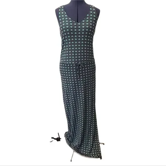 plus size high fashion dresses Final Sale Plus Size Maxi Dress in Blue and White Print